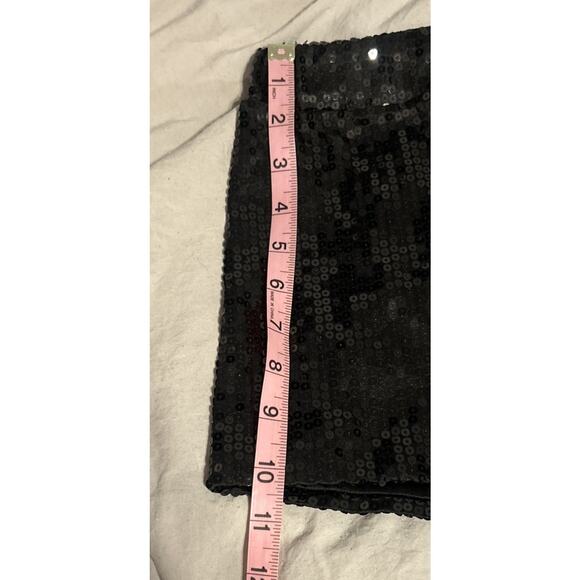 Black Sequin Shorts Adult Large By Spirit Party Dance Gymnastics - Picture 4 of 7